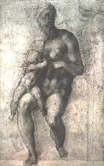 Michelangelo Buonarroti Study for a Madonna and Child oil painting picture